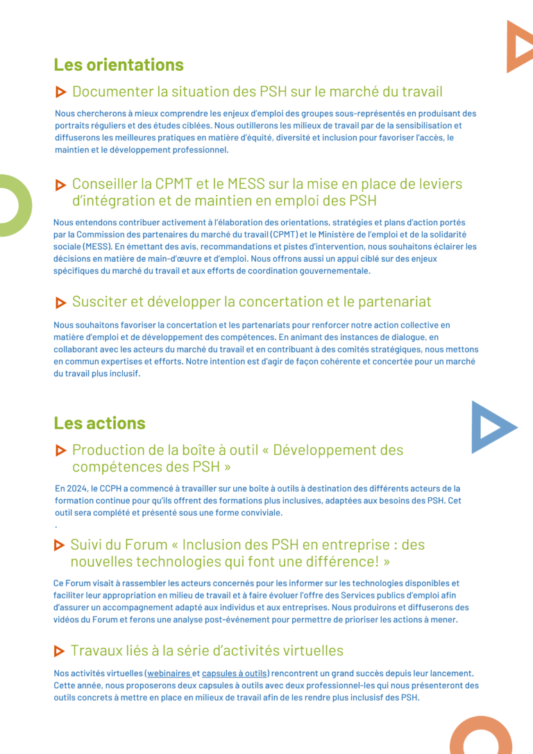 Le plan d'action du CCPH en 2025-2026 - CCPH